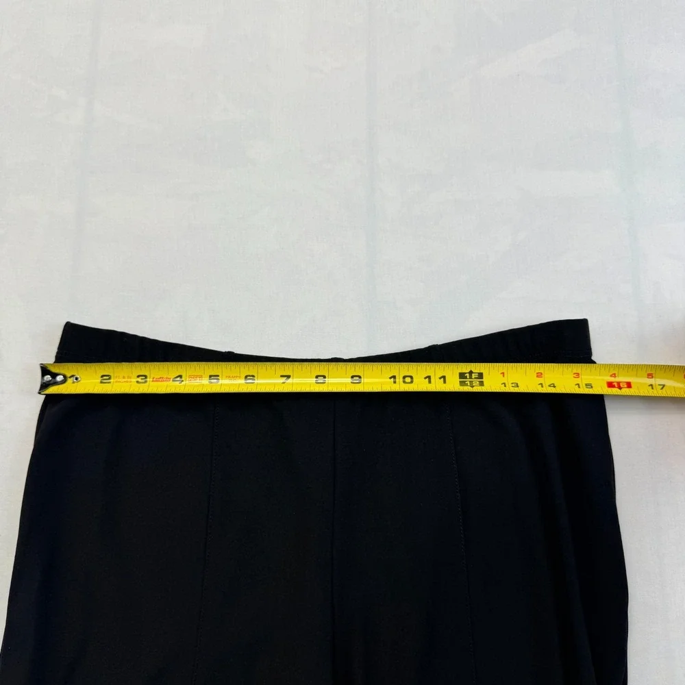 Artex Fashions Pants Womens Large Black Embellished Button Slit Elastic Waist